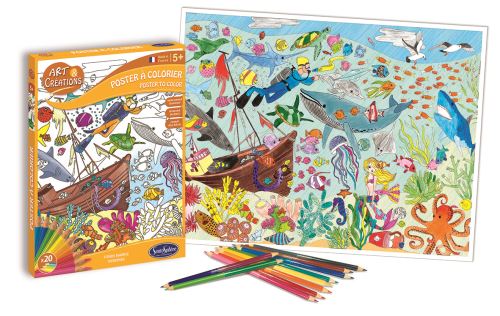 Poster à colorer SentoSphère Art et créations Fonds marins