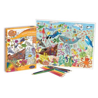 Poster à colorer SentoSphère Art et créations Fonds marins