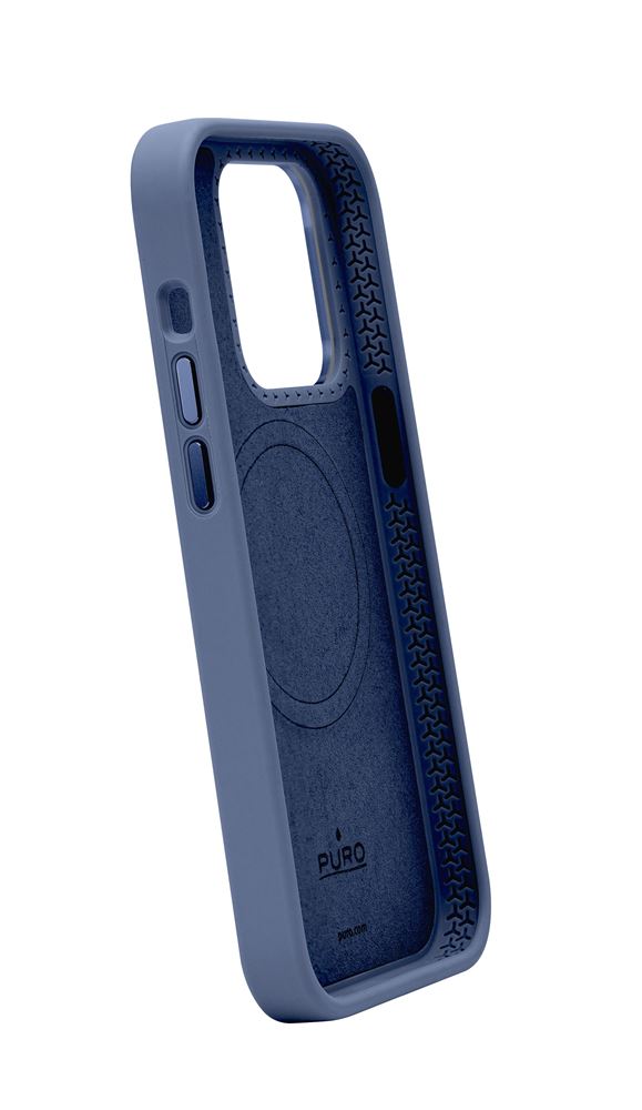 Coque IPhone 15 Magnétique – Compatible MagSafe – Double Couche Anti-chocs – Design Rayures Bleu Foncé – Protection Renforcée