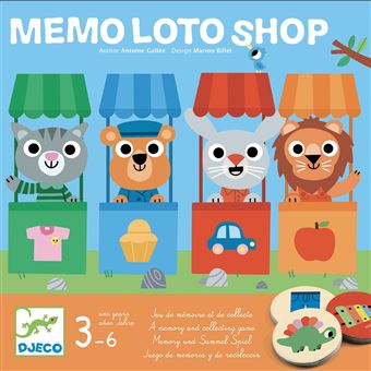 Jeu de pions Djeco Mémo Loto Shop