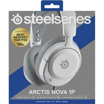 SteelSeries Arctis Nova 1P - Micro-casque - circum-aural - filaire - jack 3,5mm - blanc - pour Nintendo Switch; Sony PlayStation 4, Sony PlayStation 5