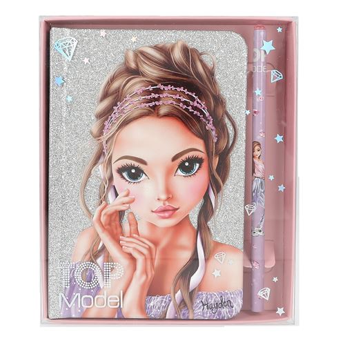 Dessin et coloriage enfant Top Model Carnet de notes avec crayon Glitter Queen