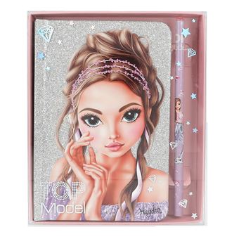 Dessin et coloriage enfant Top Model Carnet de notes avec crayon Glitter Queen
