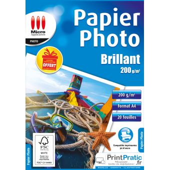 Eco pack papier photo brillant Micro Application A4 - Fnac.ch