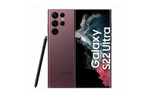 Smartphone Samsung Galaxy S22 Ultra 6.8"" Double SIM 5G 12 Go RAM 512 Go Bordeaux État correct - Samsung reconditionné disponible sur Fnac