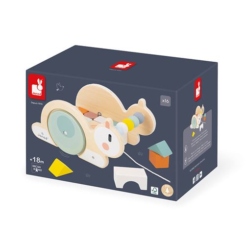 Jeu d'éveil Janod Sweet Coconut Chariot Cube Escargot