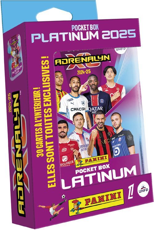 Carte à collectionner Panini TCG Adrenaly L1 2425 Boîte métal pocket 26 cartes + 3 cartes EL + 1 carte Platinium