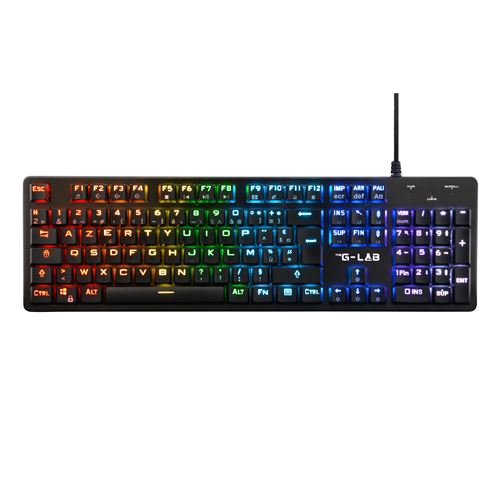 The G-Lab Clavier Gamer - KEYZ PLATINIUM - Mécanique (Switch Rouge) - Ultra Low Profile - RGB - Filaire - Azerty