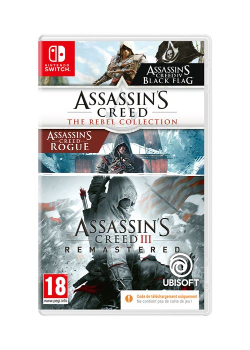 Compilation Assassin’s Creed III Remastered + Assassin s Creed : The Rebel Collection Code in a box Nintendo Switch