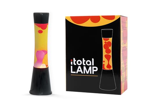 Lampe à poser Itotal Lave Base Noire Liquide Jaune Cire Rouge 30 W 40 cm