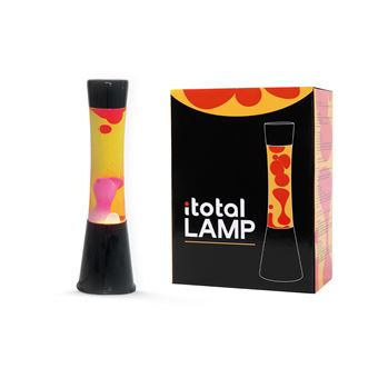 Lampe à poser Itotal Lave Base Noire Liquide Jaune Cire Rouge 30 W 40 cm