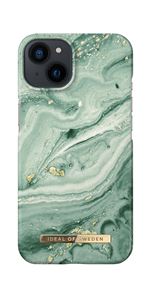 Coque iDeal of Sweden pour iPhone 14 Marbre Vert