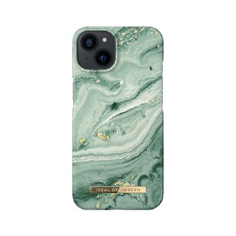 Coque iDeal of Sweden pour iPhone 14 Marbre Vert