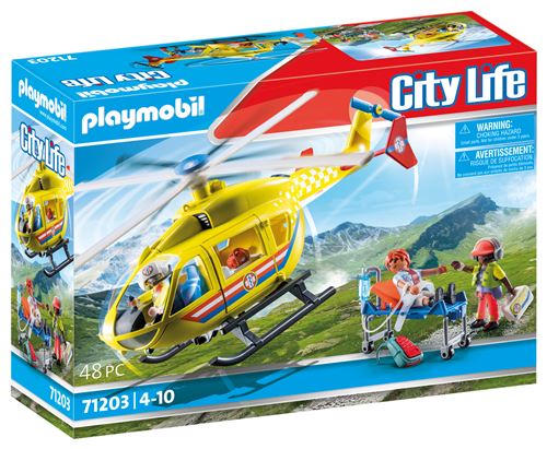 Playmobil City Life 71203 Hélicoptère De Secours