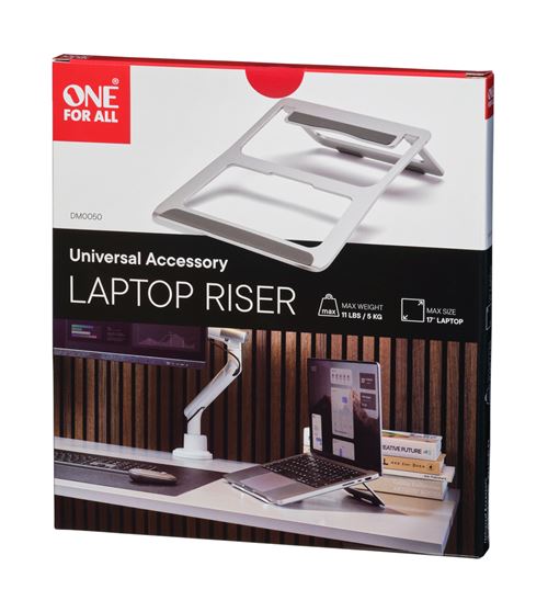 Support One for all DM0050 Riser Travel Argent pour ordinateur portable de 17