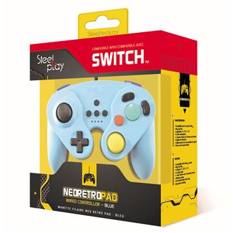 Manette Nintendo Switch filaire Steelplay Neo Retro Bleu