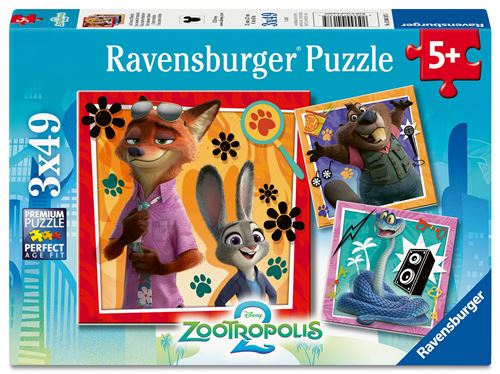 Puzzles 3x49 pièces : Zootopie 2 Ravensburger France - vue 7
