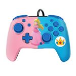 Manette filaire Pdp Faceoff Deluxe+ Audio Princesse royale Peach pour Nintendo Switch Rose et blue