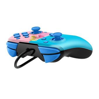 Manette filaire Pdp Faceoff Deluxe+ Audio Princesse royale Peach pour Nintendo Switch Rose et blue