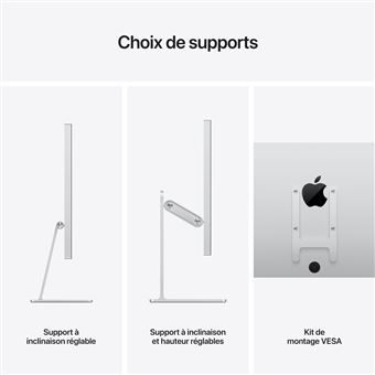 Ecran Apple Studio Display 27" Retina 5K Verre nano-texturé avec support à inclinaison réglable