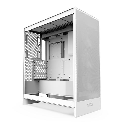 Boitier PC NZXT H7 FLOW moyen tour blanc avec panneau latéral verre trempé