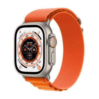 Apple Watch Ultra + Cellular, boîtier Titane 49mm avec Boucle Alpine Orange Taille S