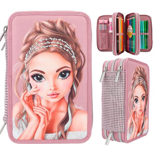 Dessin et coloriage enfant Top Model Trousse 3 compartiments Glitter Queen