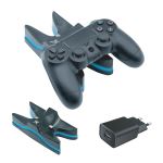 Dock de charge Alpha Omega Players Noir pour 2 manettes PS4