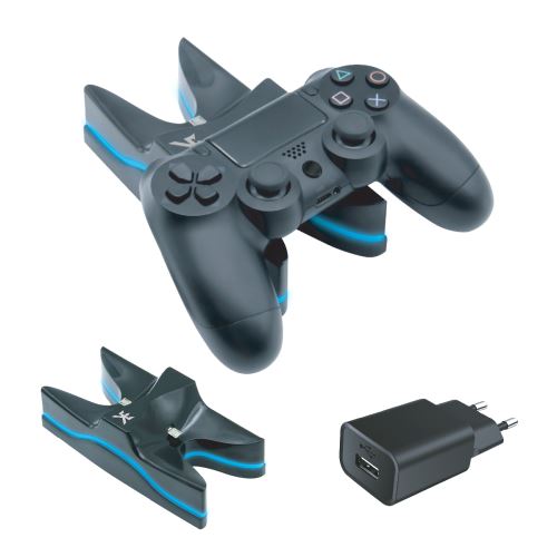 Dock de charge Alpha Omega Players Noir pour 2 mannettes PS4
