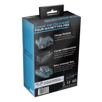 Dock de charge Alpha Omega Players Noir pour 2 manettes PS4