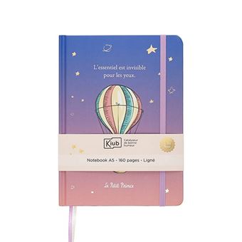 Notebook ligné A5 Dos Colle Cousu Kiub Le Petit Prince Montgolfière