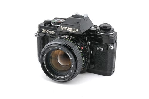 Appareil photo argentique Minolta X-700 & 50 mm f1.4 MC Rokkor-PG Noir Reconditionné