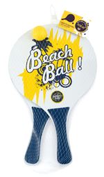 Set 2 Raquettes de plage Sport and Fun Bois avec 1 balle