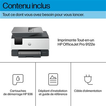 HP Officejet Pro 9122e All-in-One - Imprimante multifonctions - couleur - jet d'encre - Legal (216 x 356 mm) (original) - A4/Legal (support) - jusqu'à 21 ppm (copie) - jusqu'à 22 ppm (impression) - 250 feuilles - 33.6 Kbits/s - USB 2.0, LAN, hôte USB 2
