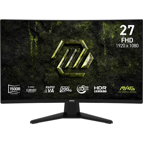 Écran PC MSI MAG 274CF E20 27 Full HD 200Hz VA Courbe 0 5ms HDR Ready - vue 2