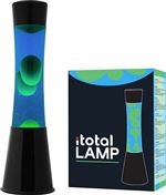 Lampe à poser Itotal Lave Base Noire Liquide Bleu Cire Verte 30 W 40 cm