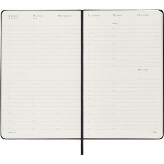 Agenda scolaire Moleskine 2022 2023 Semainier Vertical grand format Rigide Noir