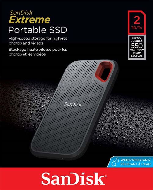 Sandisk - Disque dur externe SSD SanDisk Extreme Portable V2 2 To/ USB 3.2  Gen 2 - Disque Dur interne - Rue du Commerce