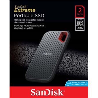 Disque dur ssd externe portable sandisk extreme pro 2 to noir et orange  SANDISK Pas Cher 