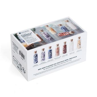 Coffret Cadeau de 7 Bouteilles de Souhaits avec Pierres 7 Chakras