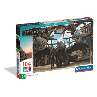 Clementoni Puzzle Enfant 104 Pièces – Dragon Trainer – Fabriqué En Italie – 37,9 X 26,9 Cm