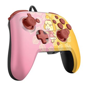 Manette filaire Pdp Faceoff Deluxe+ Audio Animal Crossing Isabelle pour Nintendo Switch Rose et jaune