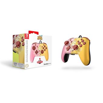 Manette filaire Pdp Faceoff Deluxe+ Audio Animal Crossing Isabelle pour Nintendo Switch Rose et jaune