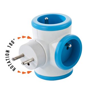 Triplite rotative Watt&Co 3 x 16 A Blanc et Bleu - 1