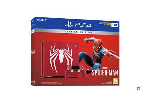 Console Sony PS 4 Slim 1 To Rouge + Manette DualShock Edition Spéciale Marvel’s Spider-man