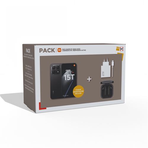 Pack Smartphone Xiaomi 15T 6 83 5G Double Nano SIM conçu avec Leica + Xiaomi Hyper chargeur sans câble + Redmi buds 6 active - vue 1