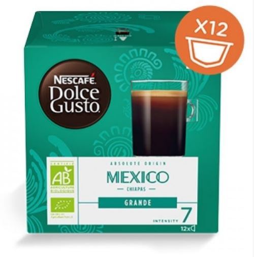 Boîte de 12 capsules Nescafé Dolce Gusto Grande Mexico Bio