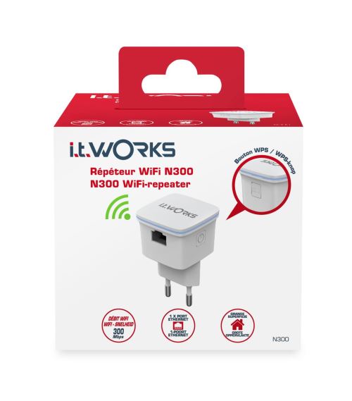 Amplificateur Wi-Fi Avec Prise, Répéteur WiFi 300 Mbit/s, Répéteur Wi