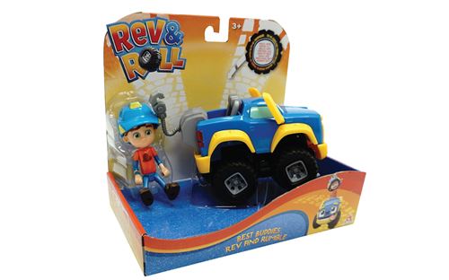 Véhicule Rev & Roll Best Buddies Rumble et une figurine Rev 10 cm