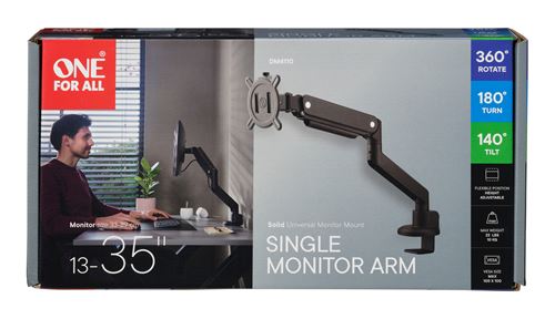 Support universel One for all DM4110 Solid Simple bras Noir pour moniteurs de bureau